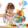 LIMYIOM 64Pcs Tetra Tower Game, Family Board for 2 Players Family Games, Christmas Stocking Stuffers for Teen Boys, Girls, Kids, Adults, Building Blocks Balance Games Toys for Family and Classroom view 1