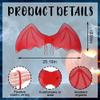 ALIBBON Bat Wings Costume Red Chiffon Bat Wings Clothes for Women, Bat Wings Dress Up Accessories for Halloween Christmas Party Cosplay Costume Holiday Decorations view 2