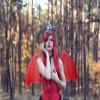 ALIBBON Bat Wings Costume Red Chiffon Bat Wings Clothes for Women, Bat Wings Dress Up Accessories for Halloween Christmas Party Cosplay Costume Holiday Decorations view 3