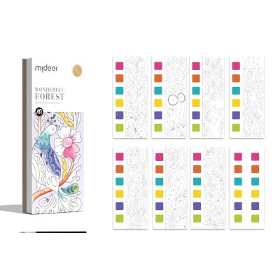 MiDeer Pocket Watercolor Painting Book for Kids Ages 4-8+, Mess Free Paint with Water Coloring Books, Travel Watercolor Kit, Party Favors Arts Crafts Birthday Gifts for Girls - Wonder Forest
