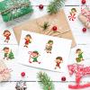 1000Pcs Christmas Stickers Roll 8 Designs Elves Decals Assorted Funny Cartoon Xmas Elf Adhesive Decorative Stickers for Gift Greeting Card Party Supplies view 4