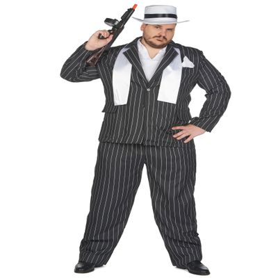 1920s Gangster Boss Mobster Men's Costume XXL Black