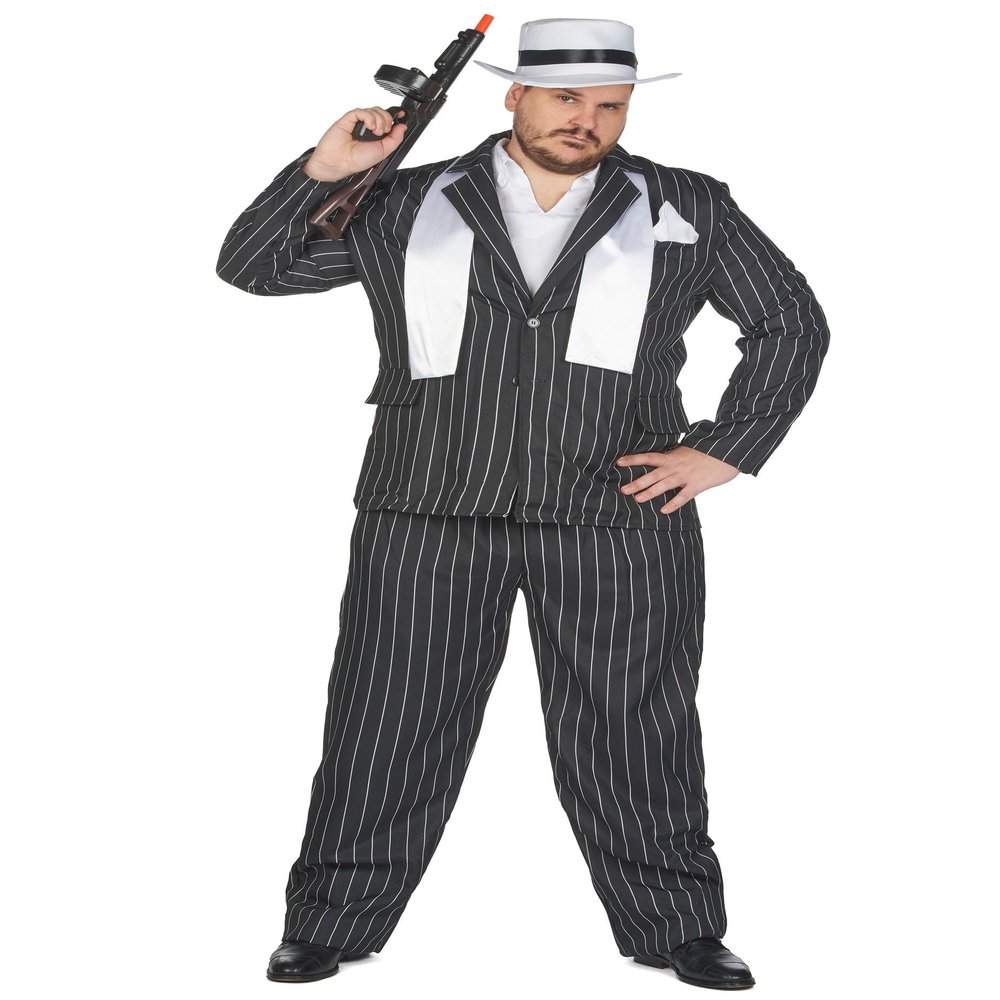 1920s Gangster Boss Mobster Men's Costume XXL Black