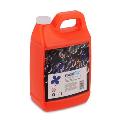 Relaxdays Soap Bubble Liquid Bottle, 2L Bottles, Filling Bubble Machines, Orange