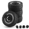 Chanmoo 1/7 1/8 RC Short Course Truck Buggy Tires and Wheels 17mm Hex OD 135mm Off Road Tyres for 1:7 1:8 Scale RC Off-Road Truck Car HSP TRAXXAS UDR 85086-4 ARRMA Mojave YK4072 DF7 4PCS (Black) view 1
