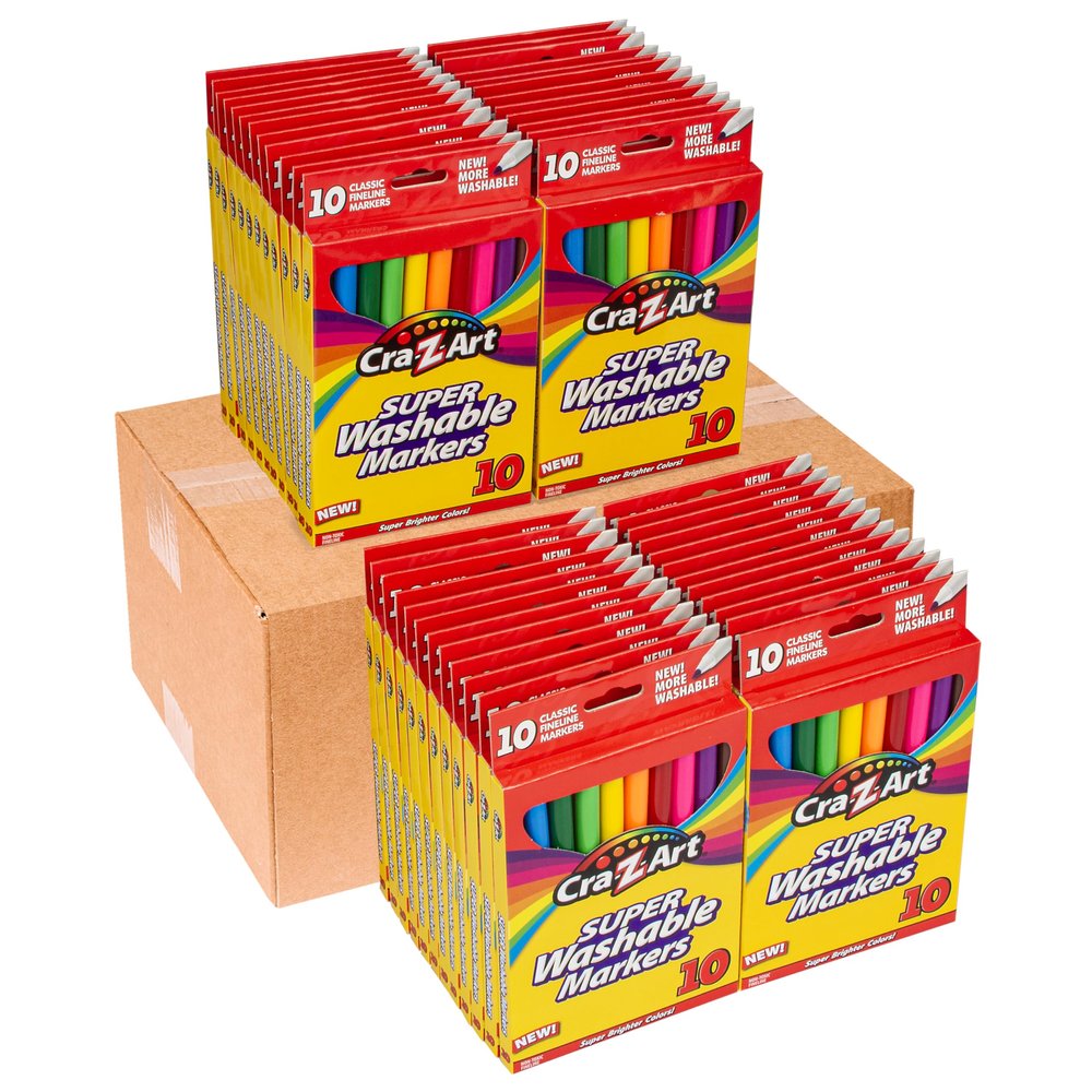 10 Ct. Classic Washable Fineline Markers, Bulk Pack of 48 Boxes, 480 Total Markers