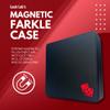 Luck Lab Farkle Dice Tray and Storage Case - Includes Embedded Scoring Combinations, 2 Sets of 6 Pearl Dice, 40 Sheet Score Pad and Pen Holder for The Classic Family Game (Red) view 2