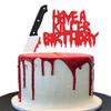 Linlmeet Horror Classic Cake Topper Decorations, Style 4 for Halloween Birthday Party Supplies, 1 Count, 5.9x3.6 inches, Paper, Killer Theme view 1