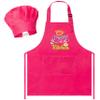 R HORSE 2 Pcs Kid Apron and Chef Hat Set, Rose Red Adjustable Children Kitchen Apron Role Play Chef Toy Cooking Baking Painting and Training Kits Kid Funny Cooking Gift New Year view 1