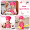 R HORSE 2 Pcs Kid Apron and Chef Hat Set, Rose Red Adjustable Children Kitchen Apron Role Play Chef Toy Cooking Baking Painting and Training Kits Kid Funny Cooking Gift New Year view 4
