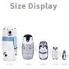 Tngan Nesting Dolls, 5Pcs 6" Tall Russian Nesting Dolls, Polar Bear Christmas DecorationsHandmade Matryoshka for Kids, Wooden Stacking Toys for Christmas Home Wedding Party Decorations (Polar Bear) view 2