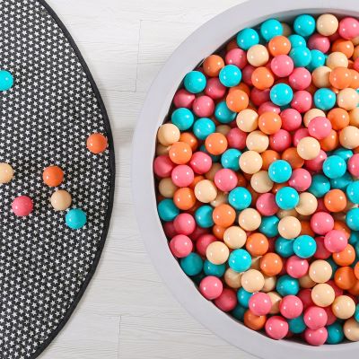 GOGOSO Ball Pit Balls for Toddler, Baby Plastic Playballs Kids Soft Pastel Pelotas Non-Toxic BPA-Free,Cream Pink+Orange+Green,100 Balls