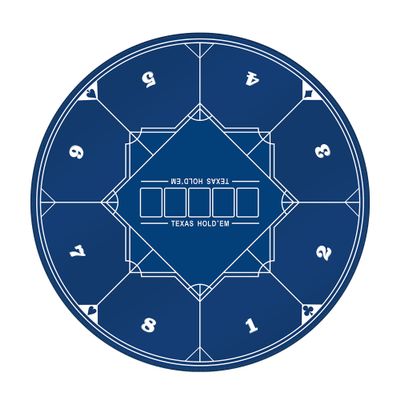 GSE Games & Sports Expert Casino Blue Texas Hold'em Mat with Non-Slip Rubber Backing for Family/Friends Parties, Casino Night