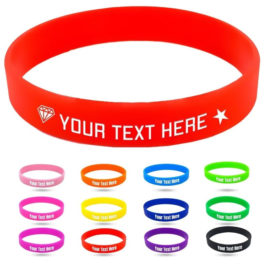Coregiftr Custom Engraved Rubber Bracelet Bulk, Personalized Silicone Bracelets men, Customized Silicone Wristbands for Motivation Events Gifts