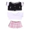 niannyyhouse 20cm Plush Doll Clothes Baseball Suit Coat T-Shirt Pleated Skirt Soft Stuffed Plush Toy Dress Up Accessories (Black+Pink) view 1