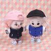 niannyyhouse 20cm Plush Doll Clothes Baseball Suit Coat T-Shirt Pleated Skirt Soft Stuffed Plush Toy Dress Up Accessories (Black+Pink) view 3