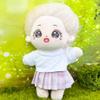 niannyyhouse 20cm Plush Doll Clothes Baseball Suit Coat T-Shirt Pleated Skirt Soft Stuffed Plush Toy Dress Up Accessories (Black+Pink) view 4