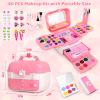 Auney 80 PCS Kids Makeup Kit for 3 4 5 6 7 8 Years Old, Unicorn Girls Toy for Little Girls Birthday, Princess Toys Dress Up Toy for Performance Dance Show Role Play Party view 3