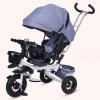 Kids Tricycle,Kids Tricycle for Rider Age 1-6,4 in 1 Kids Trike,Folding Kids Tricycle Stroller with Push Handle,Removable Canopy,Rotatable Seat,Rubber Wheels for Boys Girls Birthday Gift,White+gray,Ru view 1