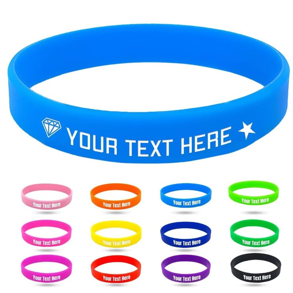 Coregiftr Custom Engraved Rubber Bracelet Bulk, Personalized Silicone Bracelets men, Customized Silicone Wristbands for Motivation Events Gifts