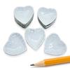 ChangThai Design Very Tiny 1" Long White Heart Shape Ceramic Plate 10 Pieces Set - Miniature Tableware Tray Bowl Crockery Cutlery Kitchenware Handmade Mini Porcelain Decorative Collectible Gifts view 1