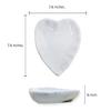 ChangThai Design Very Tiny 1" Long White Heart Shape Ceramic Plate 10 Pieces Set - Miniature Tableware Tray Bowl Crockery Cutlery Kitchenware Handmade Mini Porcelain Decorative Collectible Gifts view 2