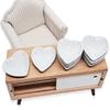 ChangThai Design Very Tiny 1" Long White Heart Shape Ceramic Plate 10 Pieces Set - Miniature Tableware Tray Bowl Crockery Cutlery Kitchenware Handmade Mini Porcelain Decorative Collectible Gifts view 4