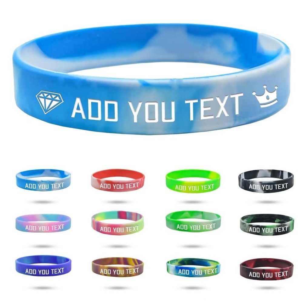 Coregiftr Custom Engraved Rubber Bracelet Bulk, Personalized Silicone Bracelets men, Customized Silicone Wristbands for Motivation Events Gifts