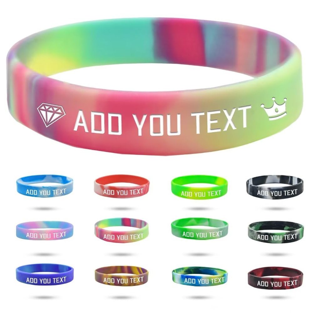 Coregiftr Custom Engraved Rubber Bracelet Bulk, Personalized Silicone Bracelets men, Customized Silicone Wristbands for Motivation Events Gifts