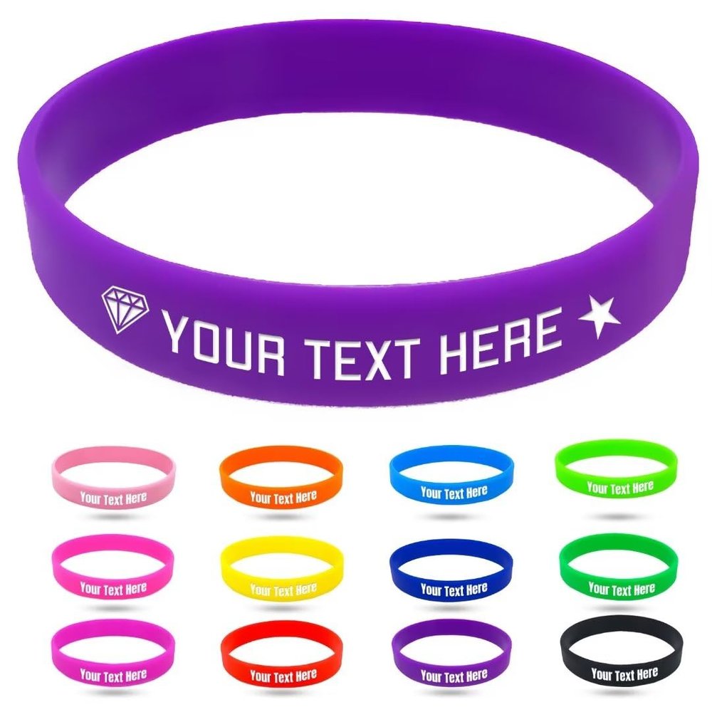 Coregiftr Custom Engraved Rubber Bracelet Bulk, Personalized Silicone Bracelets men, Customized Silicone Wristbands for Motivation Events Gifts