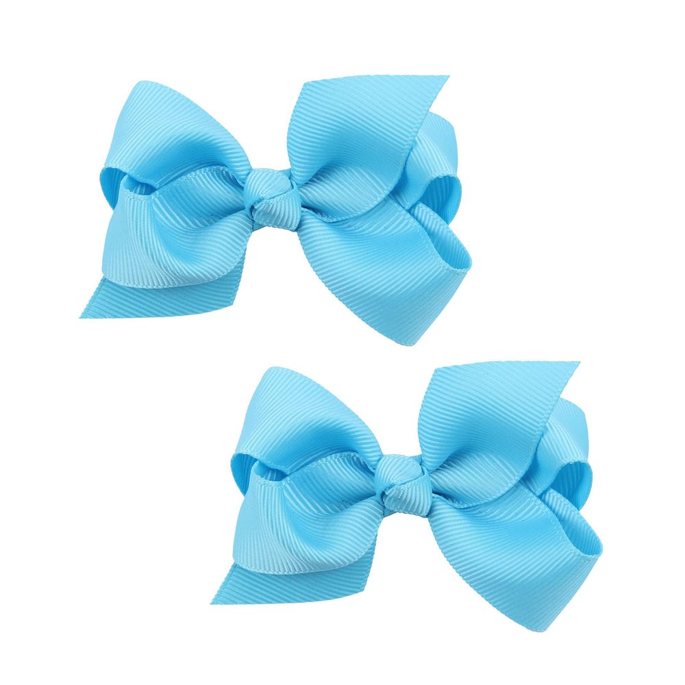 Koolgil Baby Girl's 2Pcs Cute 3 Inch Pure Color Bow-knot Hair Clip for Photography Travel Daily Life (Blue)