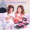 GORISPI Kids Makeup Sets for Girls, 66pcs Real Cosmetic for Kids Toys with Mirror, Princess Washable Girls Makeup Kit, Non-Toxic & Safe Brithday Gifts for 3 4 5 6 7 8 10 - 12 Years OldPink Black view 3