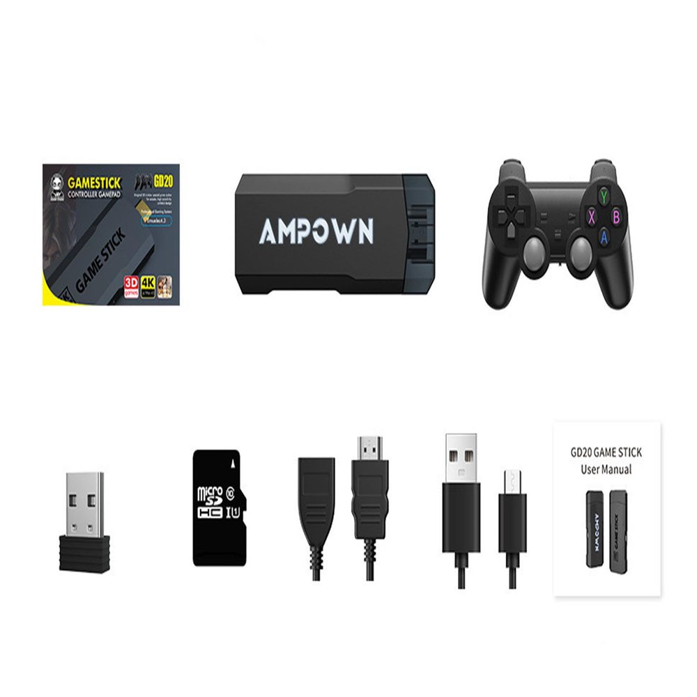 GD20 4K 2.4G Wireless Controller Gaming Stick Video Game Console, Gaming Retro Gaming Stick 40+ Classic Simulator, Suitable for Boys and Children Birthday Party Gifts (64G 40000+Games)