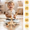 Toddler Drum Set - 5 in 1 Wooden Musical Toys for Toddlers 3+, Montessori Toys for Baby Boy Girls Easter Birthday Gifts for Kids Age 3 4 5 6 view 2