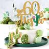 60th Fiesta Cake Topper, Cheers to 60 Years/Taco Bout 60 Cake Decor,Tropical Hawaiian Mexican Summer Themed Happy 60th Birthday/Anniversay Party Decoration Supplies view 3