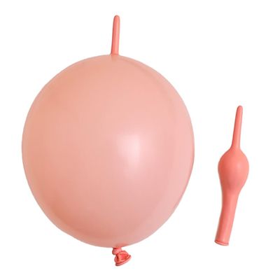 10 Inch Macaron Orange Link Balloons Latex Quick Linkale Balloon 60 Pcs for Wedding,Birthday, Halloween, Christmas, Party Festival Decorations.