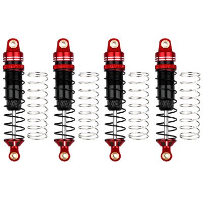 HobbyPark Aluminum 59mm RC Shocks Long Travel Shock Absorber Oil Damper Assembled for TRX4M TRX4MT 1/18 RC Crawler Upgrades Threaded Body, Replacement of 9764 (Red&Black)