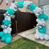Teal Blue and Silver Balloons, 60 Packs 12Inch Teal and Metallic Silver Balloons, Teal Blue White Silver Confetti Balloon with Ribbons for Wedding Baby Bridal Baby Shower Birthday Party Decoration view 4