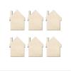 3" - 6 Pack House Wood cutout, wooden house for crafts and parties,first home gift, house decor, house shape wood cutout, home made of wood, house multiple sizes, house shaped wood cutout view 1