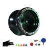 Yomega Groov  Pro Level Aluminum Metal Yoyo for Advance Players  Round Shaped, C Size Ball Bearing Yoyo with Adjustable Responsive/Nonresponsive Play + 3 Month Warranty (Black Green) view 1