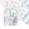 100% Organic Cotton Fitted Travel Crib Sheets, Perfectly Compatible with Guava Lotus, BabyBjorn, Dream On Me and All mattresses 22-26" Wide by 40-44" Long. Strap Holes in Corners. 2 Pk, Deer & Forest view 1