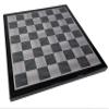 18 Inch High Gloss Black and Silver Gray Chess Board 1 31/32 inch Squares view 2