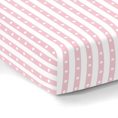 100% Organic Cotton Fitted Sheets for Standard Crib and Toddler Mattresses/Pads 28 x 52 and up to 6 Thick. Compatible with Dream On Me, Safety 1st, Newton, and Others. Pink Stripes
