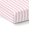 100% Organic Cotton Fitted Sheets for Standard Crib and Toddler Mattresses/Pads 28 x 52 and up to 6 Thick. Compatible with Dream On Me, Safety 1st, Newton, and Others. Pink Stripes view 1