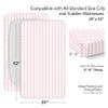 100% Organic Cotton Fitted Sheets for Standard Crib and Toddler Mattresses/Pads 28 x 52 and up to 6 Thick. Compatible with Dream On Me, Safety 1st, Newton, and Others. Pink Stripes view 3