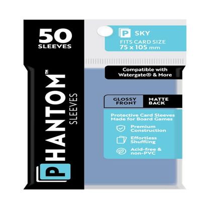 10 Packs Phantom Sleeves: Sky Size (75mm x 105mm) - Gloss Matte (50) (Compatible with: Watergate and More) Display Case