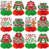 12Pcs Ugly Sweater Party Decorations Honeycomb Centerpieces, Ugly Christmas Sweater Party Decorations Table Centerpieces, 3D Double Side Ugly Sweater Table Decor for Ugly Christmas Sweater Party view 1
