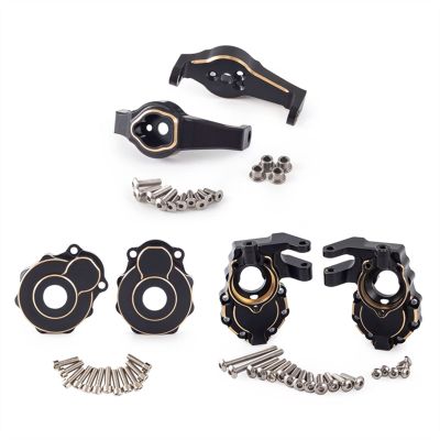 6Pcs Brass Portal Drive Axle Housing Steering Knuckle Caster Block Set for RC Crawler for for Traxxas TRX4 TRX6 Upgrade Parts Modification Accessories