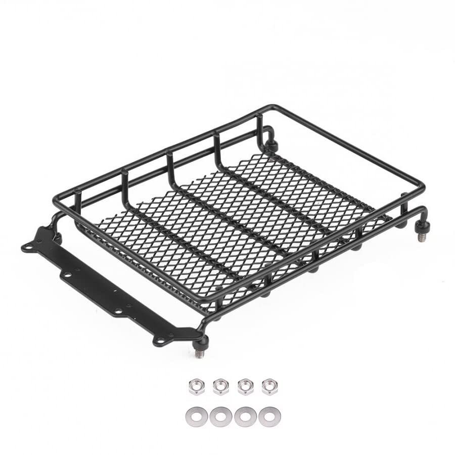 BrewJa 3 Size Metal Luggage Carrier Roof Rack for Axial SCX10 Traxxas TRX4 RC4WD D90 Tamiya CC01 1/10 RC Crawler Car Upgrade Parts (Color : Middle 155x105mm)