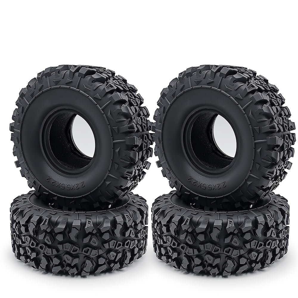 4Pcs 2.2 Inch RC Crawler Tires Mud Terrain Rubber Tyre Set 140mm for Wraith 90048(RR10) Upgrade Parts